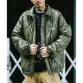 【OLIVE】FAKE LEATHER PADDED JKT