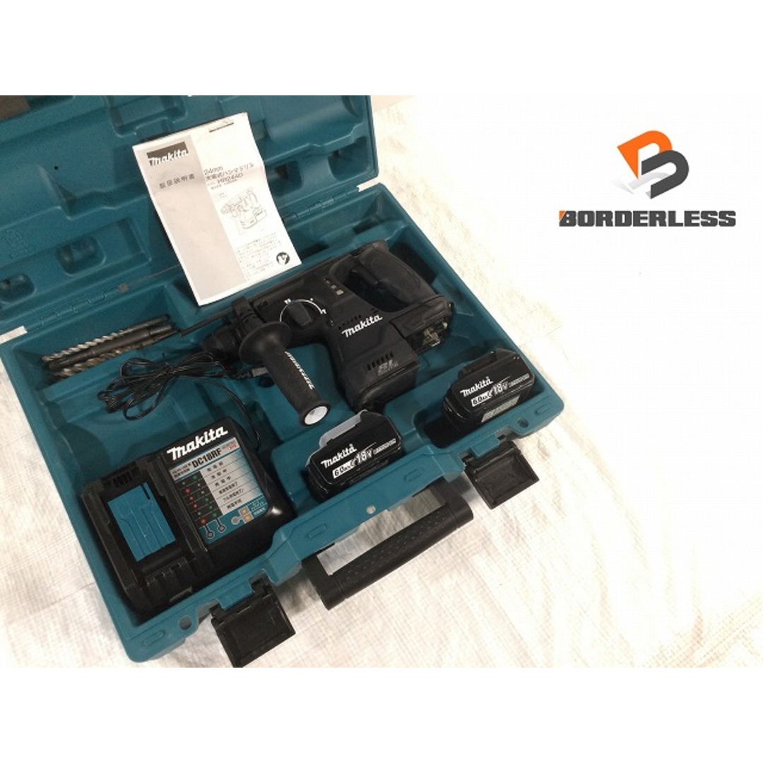 ☆美品☆makita マキタ 18V 24mm 充電式ハンマドリル HR244DRGXB 黒 ブラック 充電器 バッテリー2個(18V6.0Ah）ケース 78392