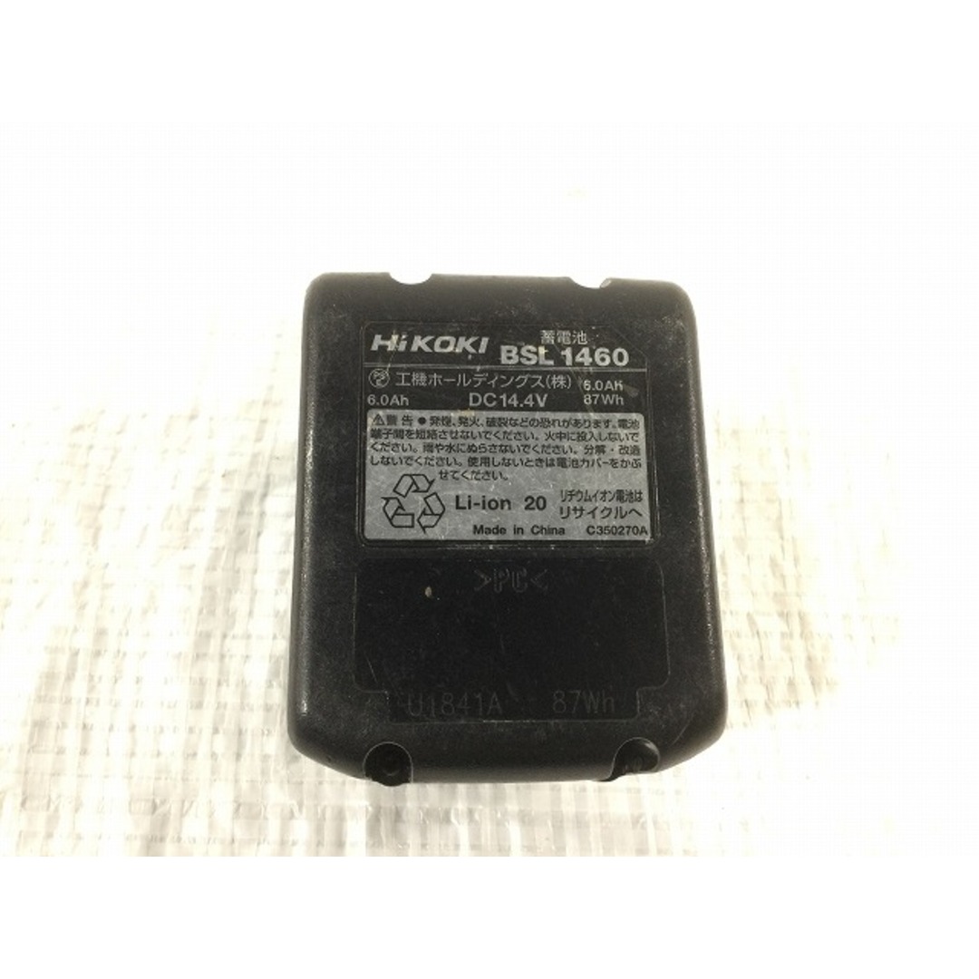 ☆中古品☆HIKOKI ハイコーキ 14.4V 6.0Ah 純正 蓄電池 BSL1460 リチウムイオンバッテリー リチュウムイオン電池 充電池  旧日立工機 78569