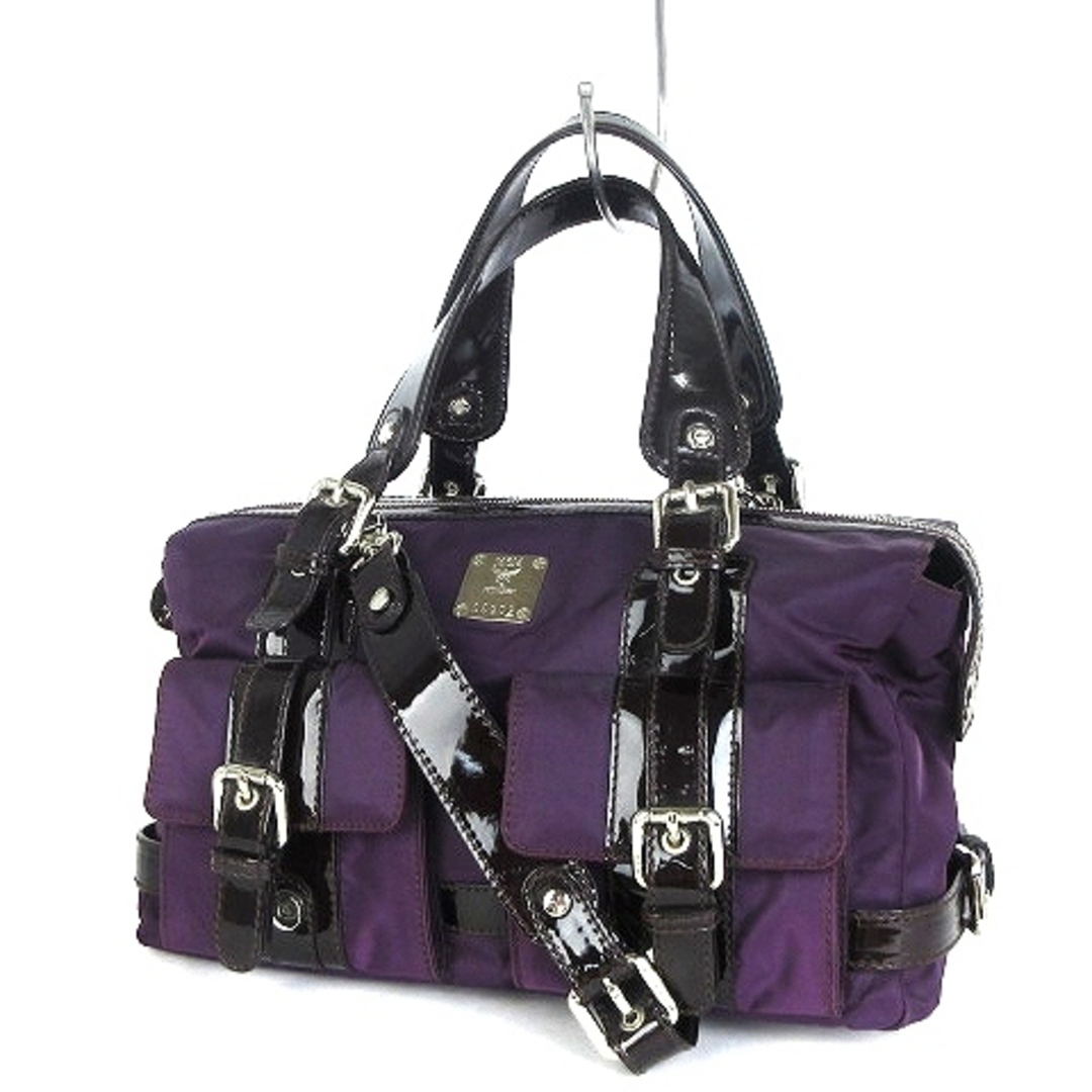エムシーエム ハンドバッグ ショルダー 2WAY 鞄 カバン 紫 ■SM113cmショルダーの長さ