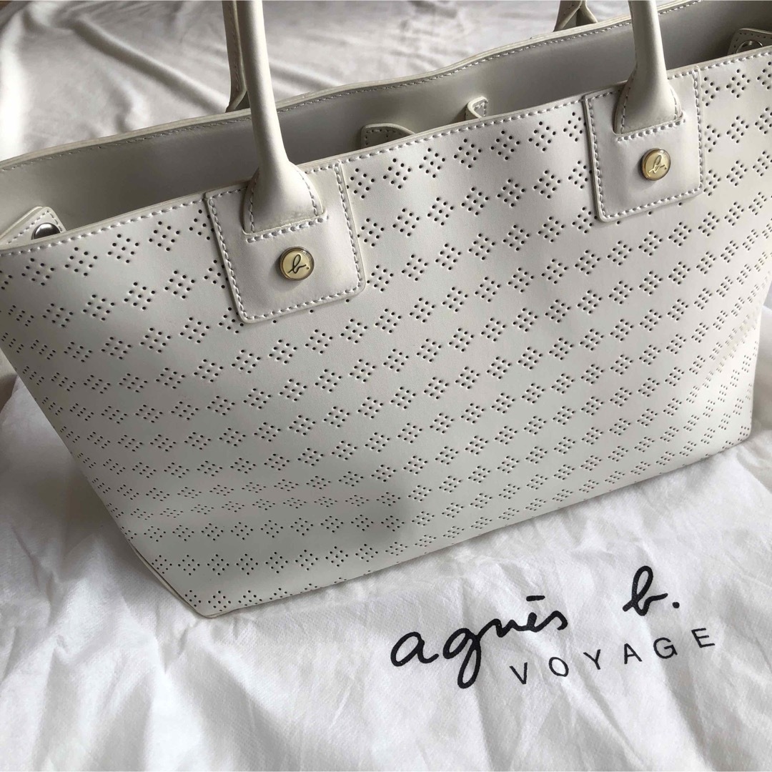 ✨美品✨ agnes b アニエスベー トートバッグ ハンドバッグ パンチング