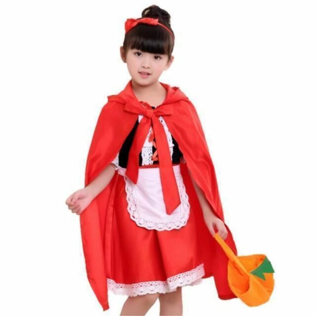 即日発送 コスプレ 赤ずきん  ハロウィン コスプレ 仮装 ９０㎝ キッズ/ベビー/マタニティのキッズ服女の子用(90cm~)(ワンピース)の商品写真