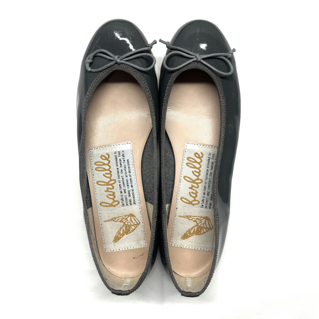 ファルファーレ　farfalle バレエシューズ　エナメル　35　グレー レディースの靴/シューズ(バレエシューズ)の商品写真