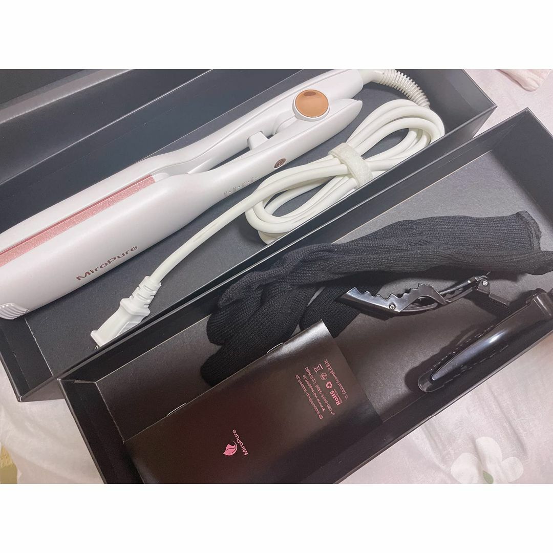 可愛い挟むだけカールアイロン 千万級マイナスイオン-