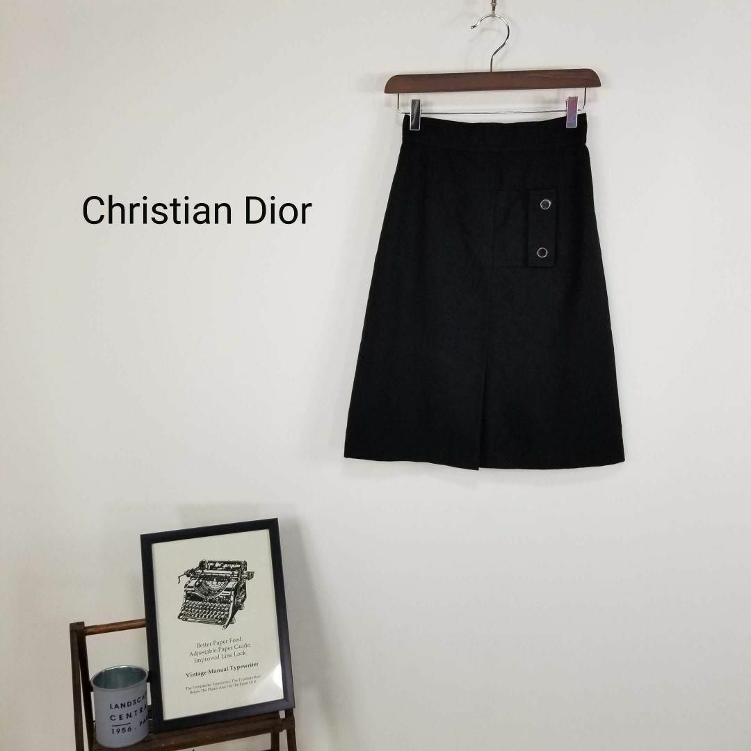 Christian Diorウール100%AラインスカートM黒WAKO銀座 Christian Diorウール100%AラインスカートM黒WAKO銀座