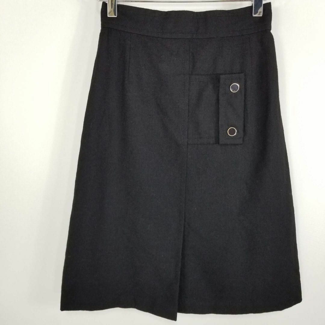 Christian Dior(クリスチャンディオール)のChristian Diorウール100%AラインスカートM黒WAKO銀座 レディースのスカート(ひざ丈スカート)の商品写真
