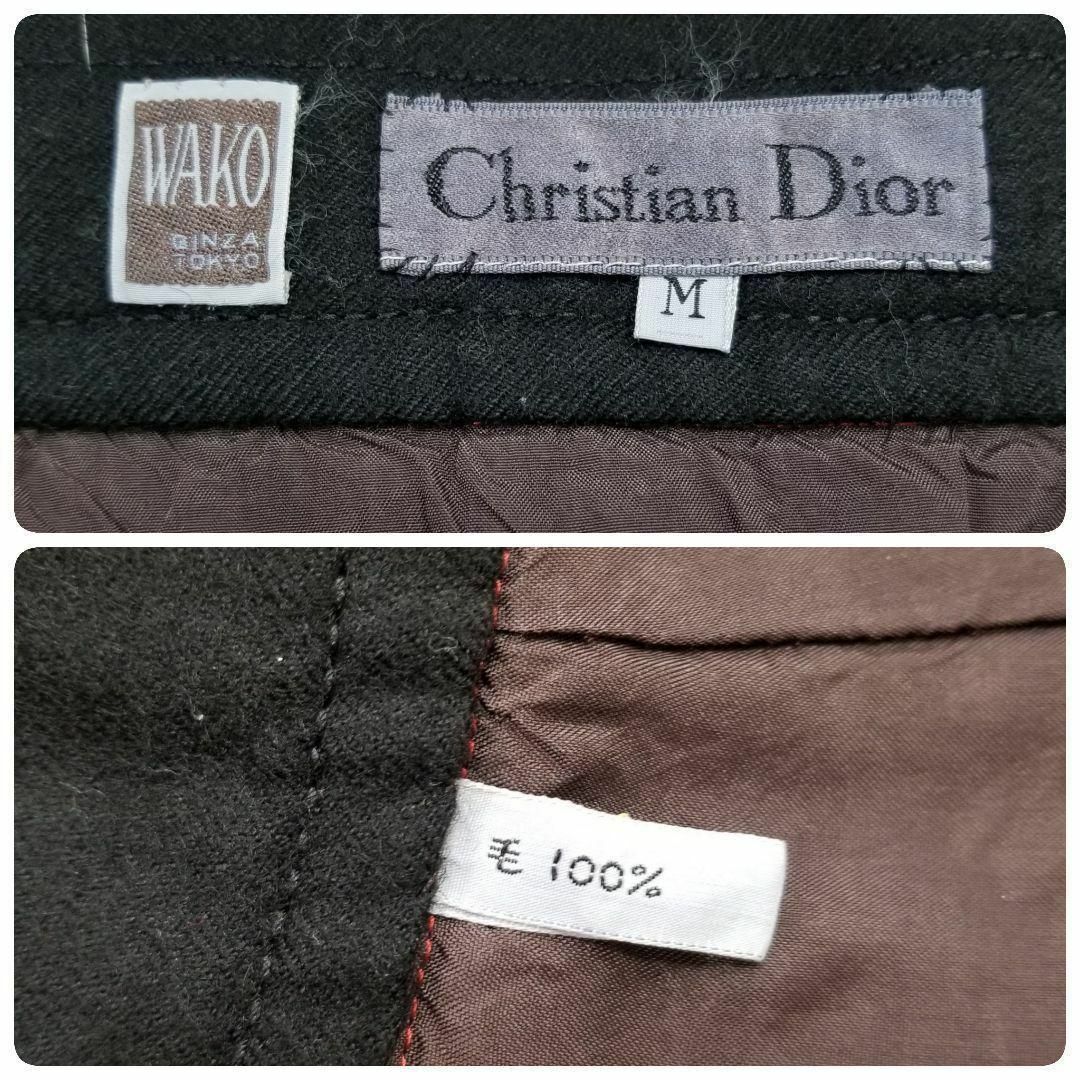 Christian Dior(クリスチャンディオール)のChristian Diorウール100%AラインスカートM黒WAKO銀座 レディースのスカート(ひざ丈スカート)の商品写真