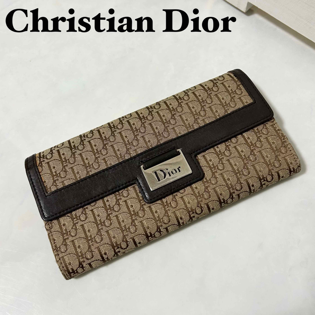 Dior クリスチャン ディオール サドル トロッター柄 三つ折り長財布