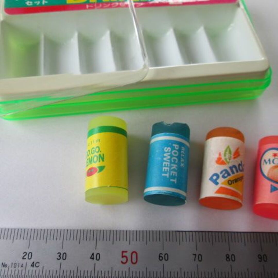 ◇レトロ 90年代レア品◇ レモン社『 ドリンク7 消しゴム 6種 ◇レトロ 90年代レア品◇ レモン社『 ドリンク7 消しゴム 6種