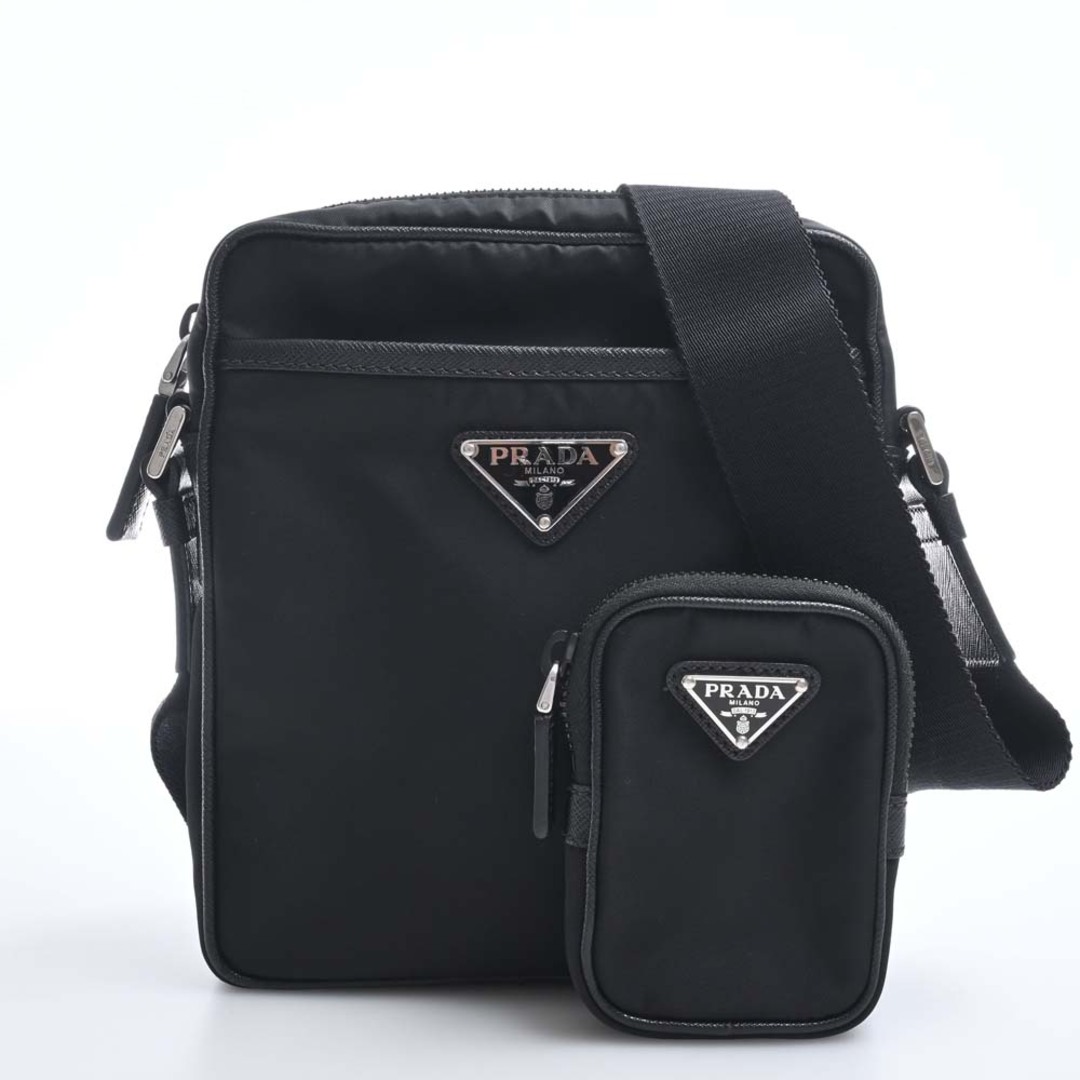 【中古】PRADA プラダ ナイロン トライアングルロゴ ショルダーバッグ - ブラック by