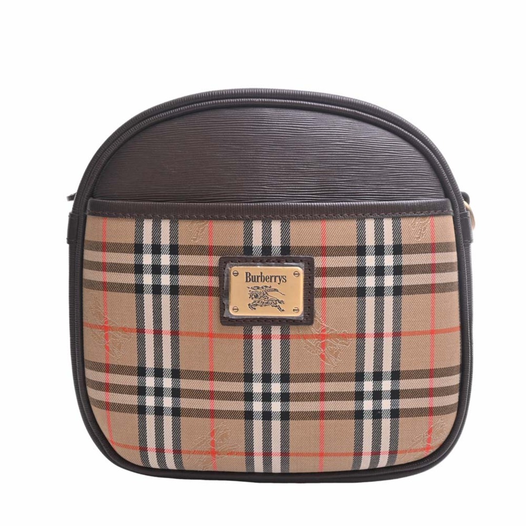 BURBERRY - 【中古】BURBERRY バーバリー レザー キャンバス チェック