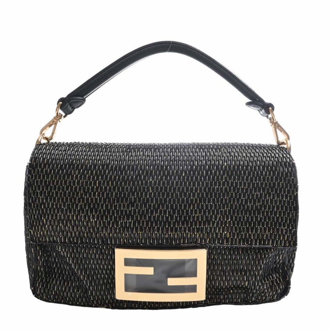 【本物保証】 箱・布袋付 超美品 フェンディ FENDI バゲット スモール ロゴ FF柄 2WAYバッグ チェーンショルダーバッグ ラムレザー 8BS017