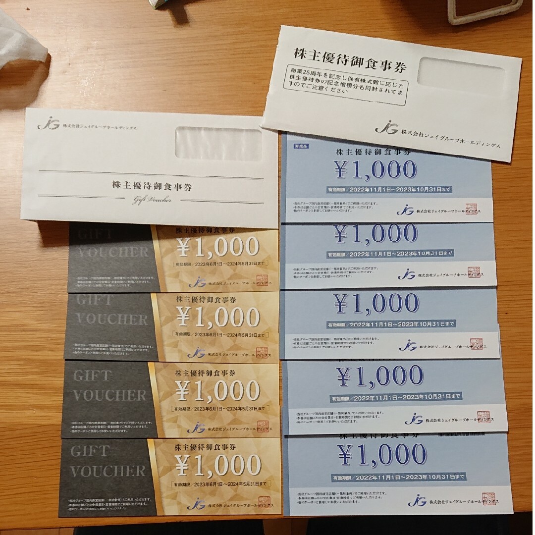 最新ジェイグループホールディングス 株主優待2000円分24年10月
