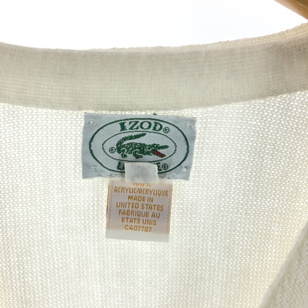 80年代 ラコステ LACOSTE IZOD アクリルニットカーディガン USA製 メンズL ヴィンテージ /eaa372301