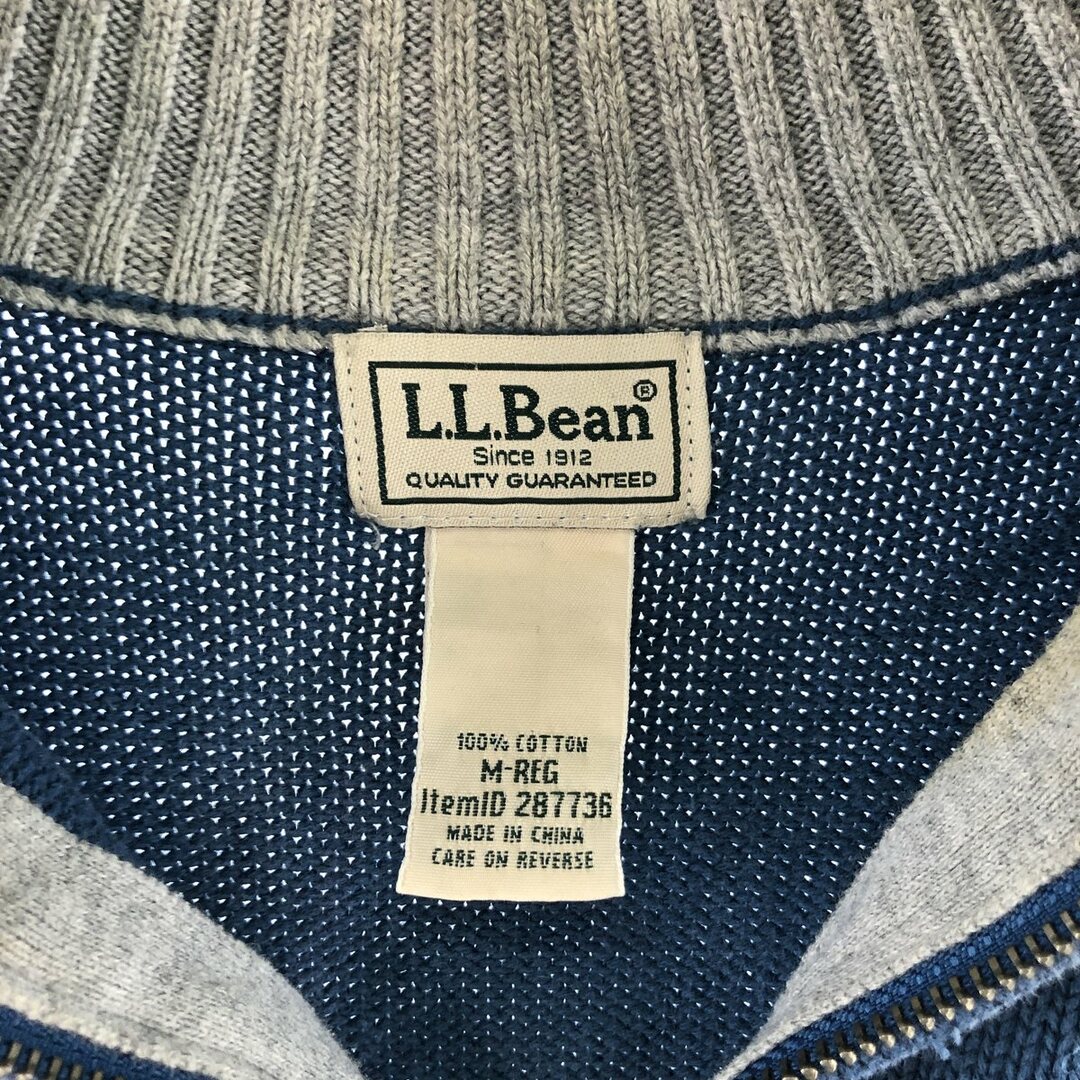 古着 エルエルビーン L.L.Bean リブ編み コットンニットハーフジップセーター メンズM /eaa372979