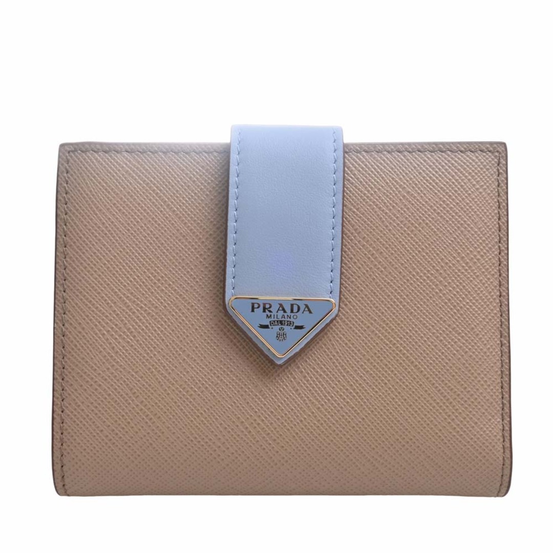 PRADA - 【中古】PRADA プラダ サフィアーノ トライアングルロゴ 二