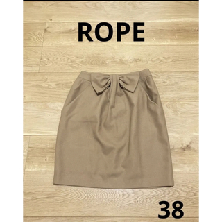 ロペ(ROPE’)のROPE リボン　スカート　ベージュ　サイズ38(ひざ丈スカート)