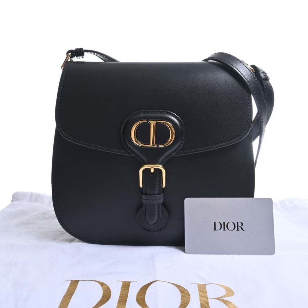 【中古】Christian Dior クリスチャンディオール レザー ボビー フレームバッグ ショルダーバッグ - ブラック by