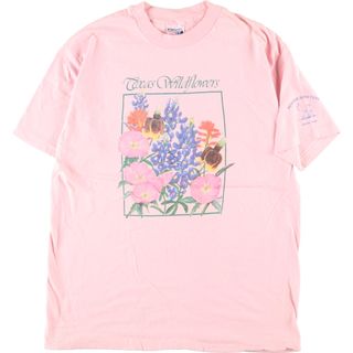 ヘインズ(Hanes)の古着 80年代 ヘインズ Hanes 花柄 プリントTシャツ USA製 メンズXL ヴィンテージ /eaa340659(Tシャツ/カットソー(半袖/袖なし))