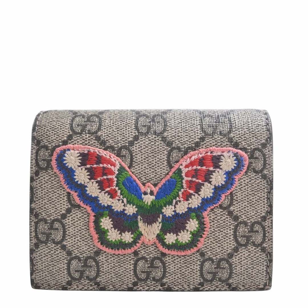 Gucci - 【中古】Gucci グッチ GGスプリーム 蝶 バタフライ 二つ折り ...