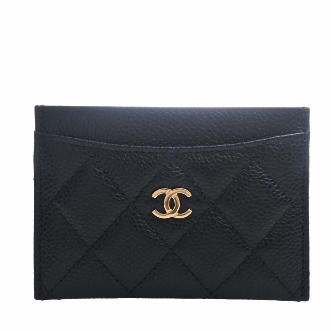 CHANEL シャネル キャビアスキン マトラッセ ココマーク カードケース - ブラック by