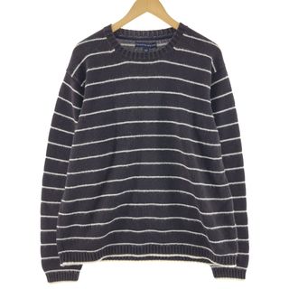 トミーヒルフィガー(TOMMY HILFIGER)の古着 トミーヒルフィガー TOMMY HILFIGER ボーダー柄 コットンニットセーター メンズL ヴィンテージ /eaa369572(ニット/セーター)