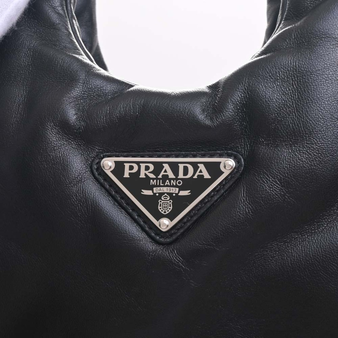 【中古】PRADA プラダ パデットナッパレザー トライアングルロゴ 2WAY ハンドバッグ - ブラック by