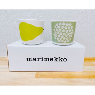 マリメッコ(marimekko)のマリメッコ　パーリナ　プケッティグリーン　ラテマグセット(グラス/カップ)