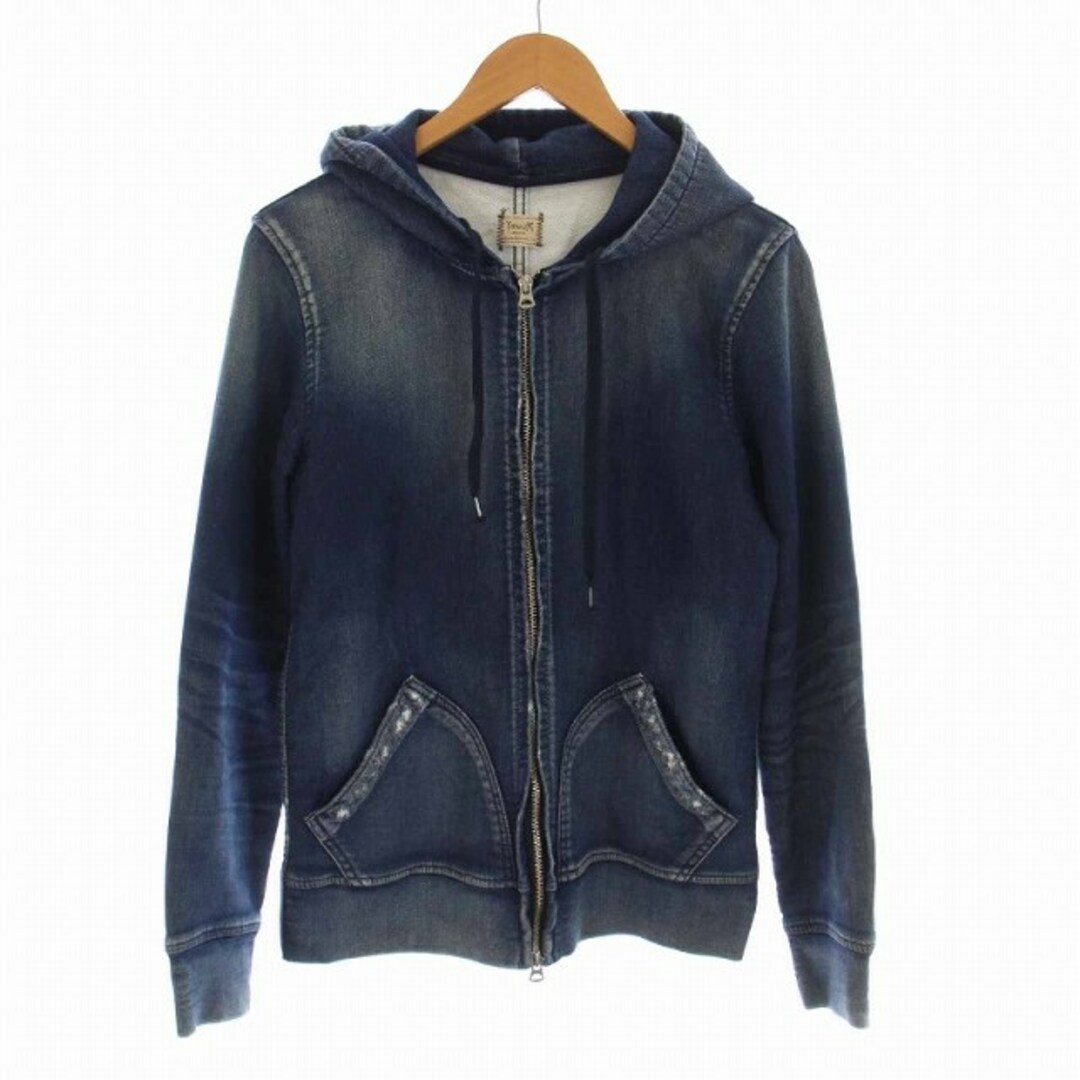 YANUK DENIT Hoodie ビンテージ加工 スウェットデニムパーカー