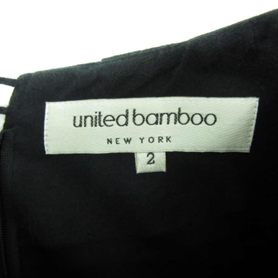 united bamboo(ユナイテッドバンブー)のユナイテッドバンブー フレアスカート ギャザースカート 無地 シルク 2 黒 レディースのスカート(ひざ丈スカート)の商品写真