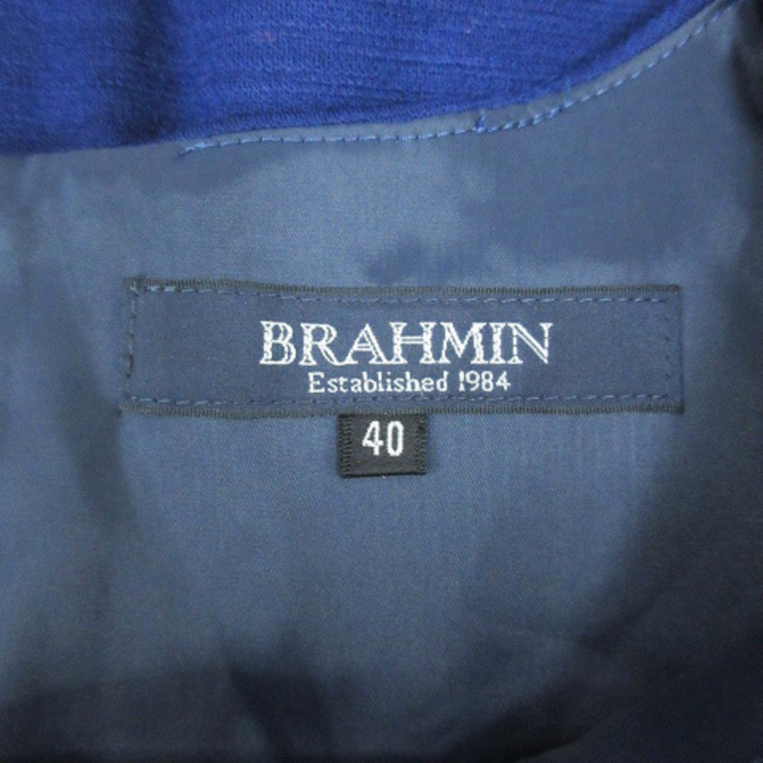 BRAHMIN(ブラーミン)のブラーミン ワンピース ひざ丈 ノースリーブ ラウンドネック 切替 40 紺 黒 レディースのワンピース(ひざ丈ワンピース)の商品写真