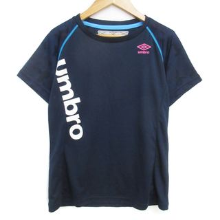アンブロ(UMBRO)のアンブロ スポーツウェア カットソー Tシャツ 半袖 ロゴ 総柄 M 紺 白(その他)