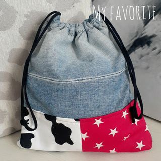 体操着袋　牛柄　星(外出用品)