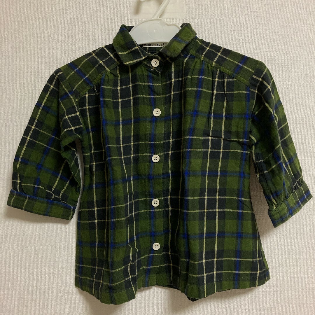 トップス 90 女の子 シャツ チェック 長袖 キッズ/ベビー/マタニティのキッズ服女の子用(90cm~)(Tシャツ/カットソー)の商品写真