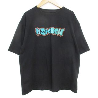 アザー(other)のMSICROW Tシャツ カットソー 半袖 クルーネック ロゴ 大きいサイズ 黒(Tシャツ/カットソー(半袖/袖なし))