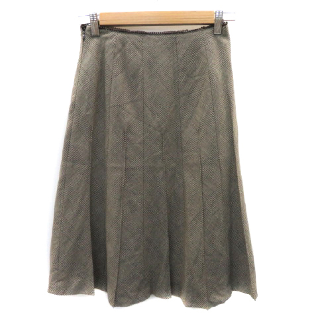 MK MICHEL KLEIN(エムケーミッシェルクラン)のエムケー ミッシェルクラン フレアスカート ミモレ丈 ラメ グレンチェック柄  レディースのスカート(ひざ丈スカート)の商品写真