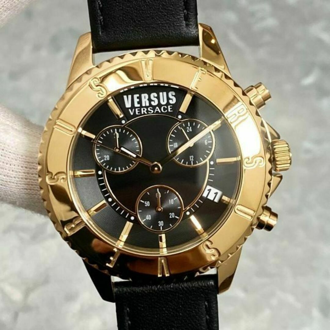 VERSACE - 新品タグ付き Versus ヴェルサーチ腕時計 ブラック ゴールド