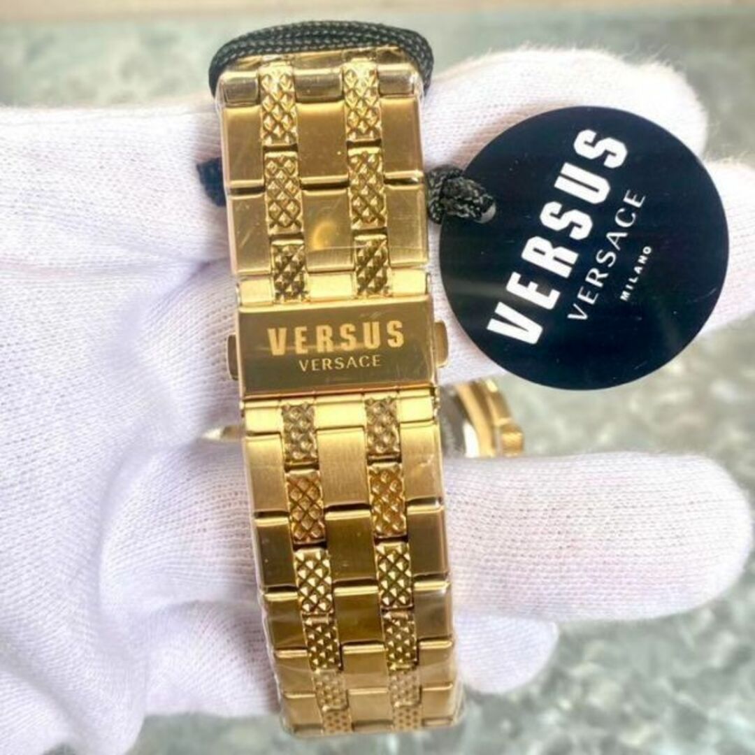 新品★ヴェルサス/ヴェルサーチ ゴールド クォーツ メンズ腕時計 レア人気モデル