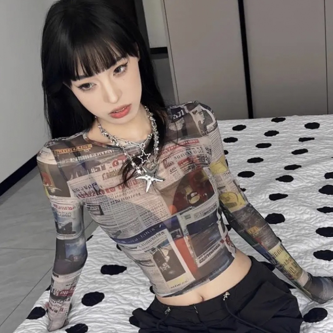 UNITED TOKYO(ユナイテッドトウキョウ)のarcana archive y2k Newjeans シースルー　トップス レディースのトップス(シャツ/ブラウス(長袖/七分))の商品写真