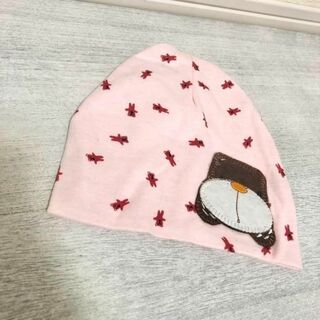 新品　未使用　くまちゃん柄赤ちゃん帽子　コットン100%(帽子)