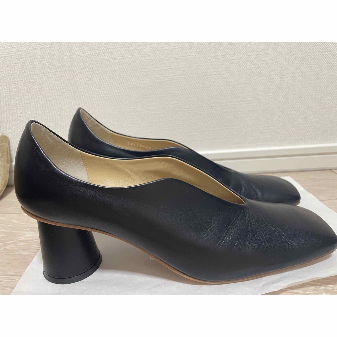 CLANE WAVE SQUARE PUMPS ブラック37サイズ