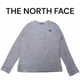 ザノースフェイス(THE NORTH FACE)のノースフェイス　ヘンリーネック　ロンT　ハーフドームプリント　古着　グレー(Tシャツ/カットソー(七分/長袖))