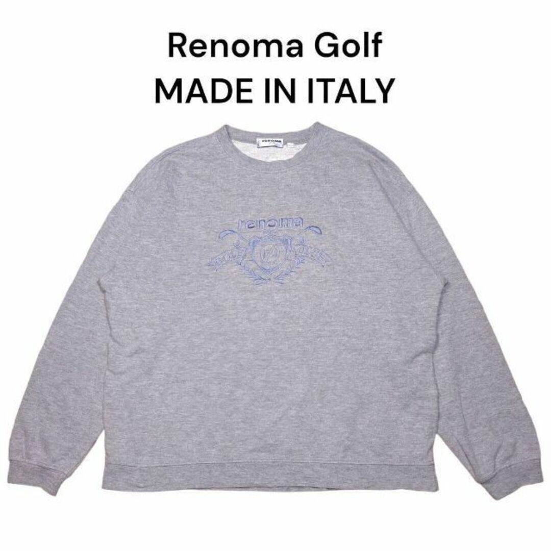 イタリア製　ビッグロゴ刺繍　Renoma Golf　薄手　スウェットトレーナー