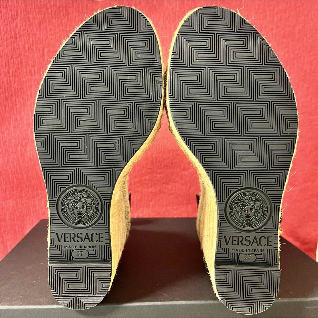 【美品】VERSACE ヴェルサーチ メデューサ付きウェッジソールサンダル