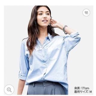 ユニクロ(UNIQLO)の★UNIQLO  エクストラファインコットンオーバーサイズシャツ Lサイズ(シャツ/ブラウス(長袖/七分))