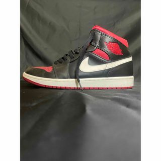 ナイキ(NIKE)のAIR JORDAN 1 MID BLACK/GYM RED(スニーカー)