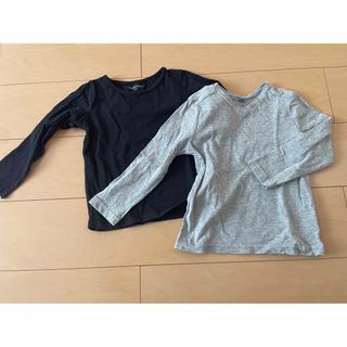 オールドネイビー(Old Navy)の西松屋　キッズ　長袖　黒ロンT 110 Oldnavy グレー　2点セット(Tシャツ/カットソー)