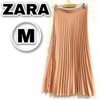 ザラ(ZARA)のZARA ザラ ロング丈 プリーツスカート ピンク Ｍ(ロングスカート)