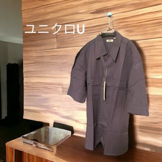 ユニクロ(UNIQLO)のユニクロu 2023ss オーバーサイズワークシャツ ダークパープル(シャツ)