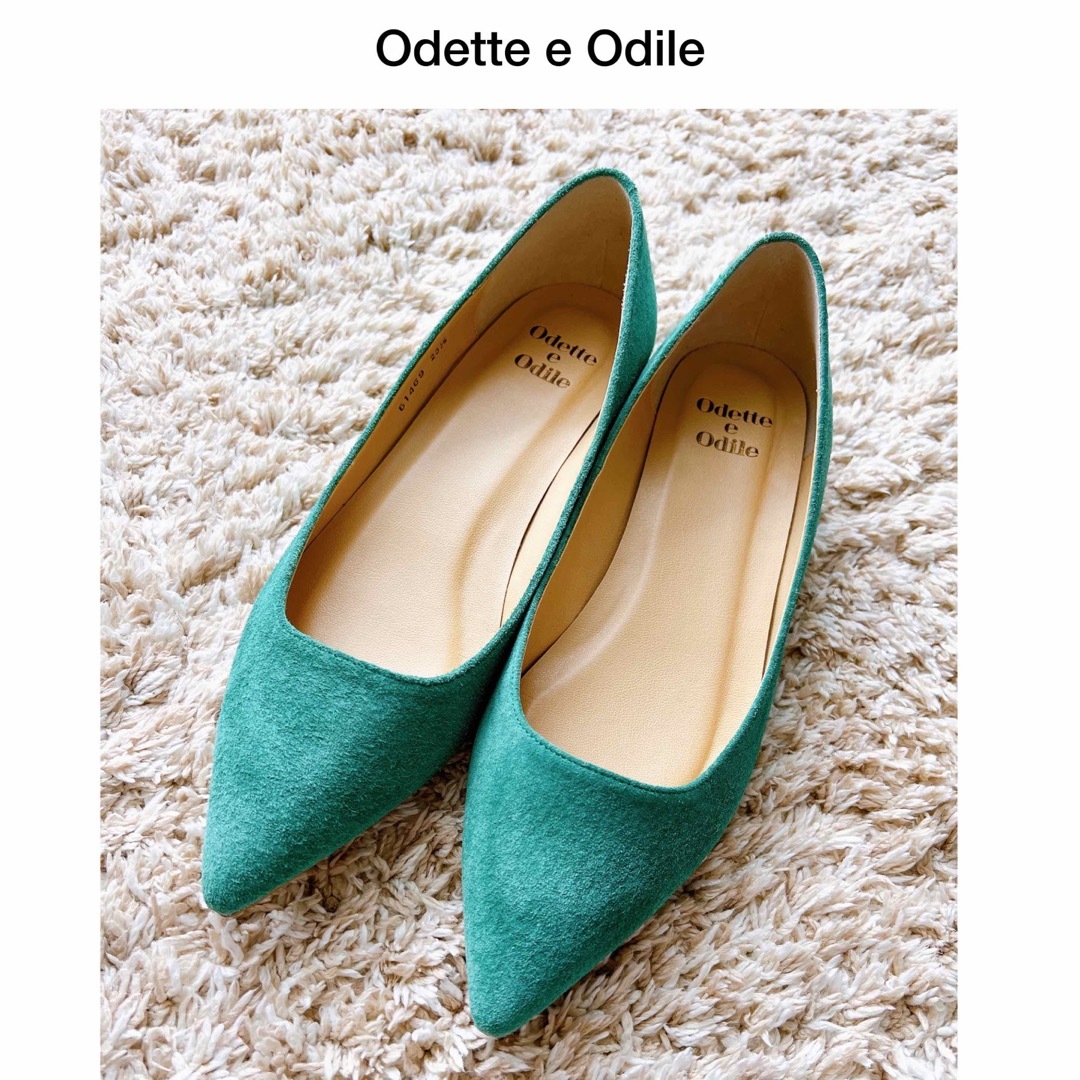 Odette e Odile(オデットエオディール)の美品✦︎オデットエオディール❤︎ローヒール パンプス❤︎グリーン レディースの靴/シューズ(ハイヒール/パンプス)の商品写真